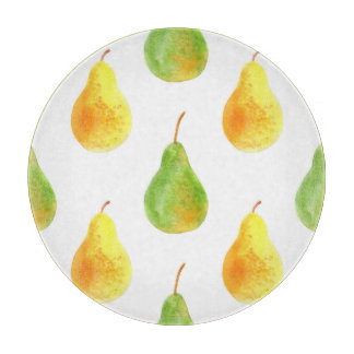 Von Hand gezeichnet Birnen, Aquarellbilder Schneidebrett