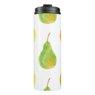 Von Hand gezeichnet Birnen, Aquarellbilder Thermosbecher