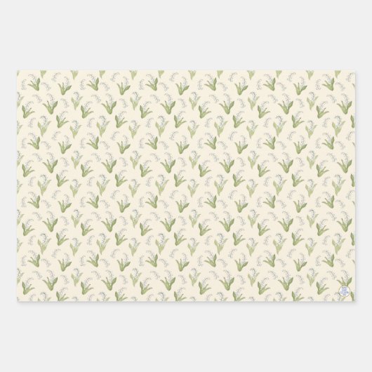 Von Hand Gezeichnet Blütenfeder Geschenkpapier Set (Vorderseite)