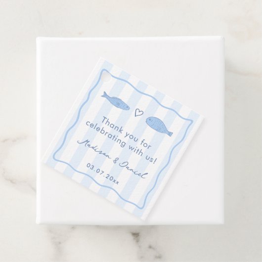 Von Hand gezeichnet Brautparty für zwei Paare mit Geschenkanhänger (Beispiel)