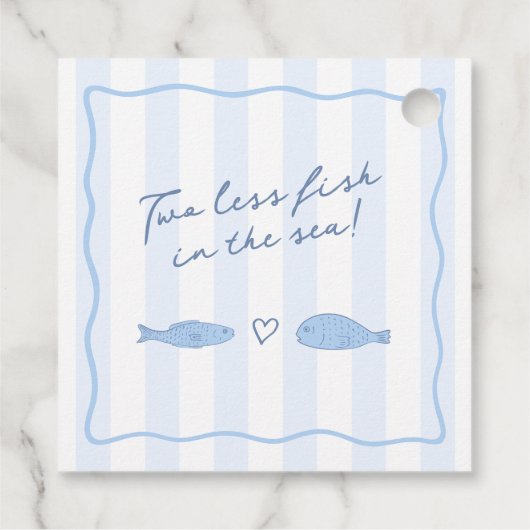 Von Hand gezeichnet Brautparty für zwei Paare mit Geschenkanhänger (Rückseite)