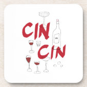 Von Hand gezeichnet Brillen und Flaschenkinken Getränkeuntersetzer (Vorderseite)