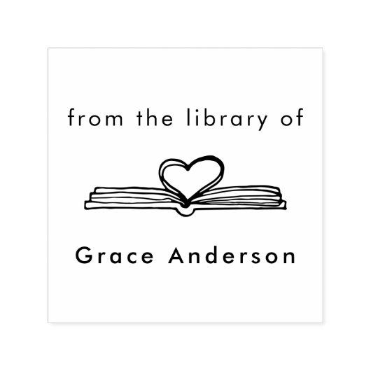 Von Hand gezeichnet Buchherz aus der Bibliothek vo Permastempel (Design)
