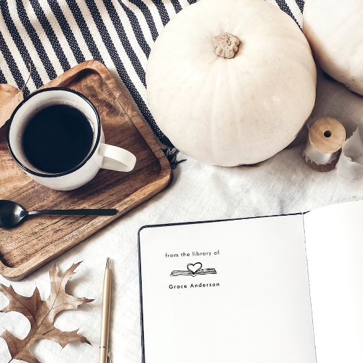 Von Hand gezeichnet Buchherz aus der Bibliothek vo Permastempel