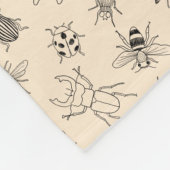 Von Hand Gezeichnet Cartoon-Insekten-Muster-Kehlko Fleecedecke (Ecke)