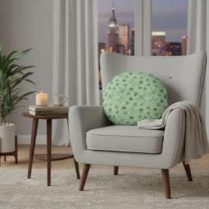 Von Hand Gezeichnet Cartoon-Insektenmuster Rundes Kissen