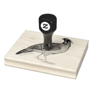 Von Hand gezeichnet Chinesisch Horned Pheasant Hol Gummistempel