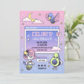 von Hand gezeichnet Einladung zum Cartoon Ihres Ki (Stehend Vorderseite)