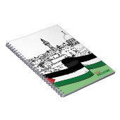 Von Hand gezeichnet Fahne Palästinas und alte Häus Notizblock (Rechte Seite)