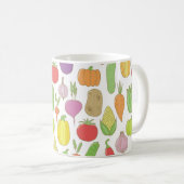 Von Hand gezeichnet Gemüse, Vintag doodle Hintergr Kaffeetasse (VorderseiteRechts)
