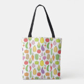 Von Hand gezeichnet Gemüse, Vintag doodle Hintergr Tasche (Rückseite)