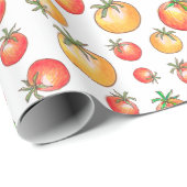 Von Hand Gezeichnet KirschTomaten Gemüseanbau Geschenkpapier (Rolleneckpunkt)