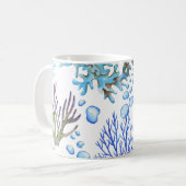 Von Hand gezeichnet Korallen: Unterwasser-Seemuste Kaffeetasse (Vorderseite Links)