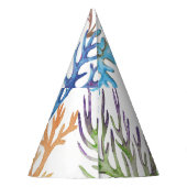 Von Hand gezeichnet Korallen: Unterwasser-Seemuste Partyhütchen (Rückseite)