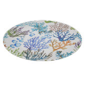 Von Hand gezeichnet Korallen: Unterwasser-Seemuste Schneidebrett (Ecke)