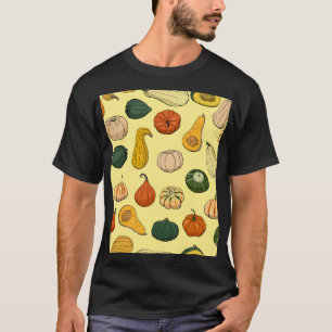 Von Hand gezeichnet Krähen, nahtloses Pflanzenmust T-Shirt