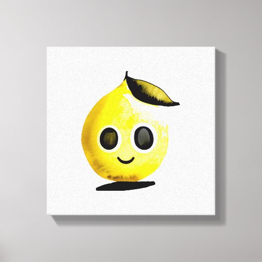 Von Hand Gezeichnet Lemon Emoji-Stretchkanvas druc Leinwanddruck (Vorderseite)