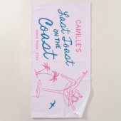 Von Hand Gezeichnet letztes Toast-Bachelorette-Woc Strandtuch (Vorderseite)