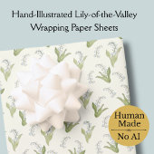 Von Hand Gezeichnet Lily of the Valley Hübscher Fr Geschenkpapier Set