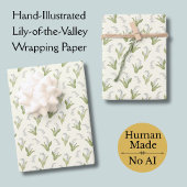 Von Hand Gezeichnet Lily of the Valley Hübscher Fr Geschenkpapier Set