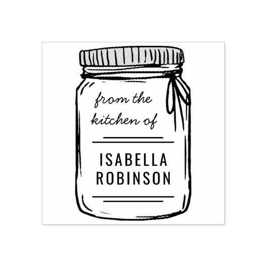 Von Hand gezeichnet Mason Jar aus der Namensküche Gummistempel (Prägung)
