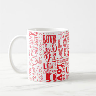 von Hand gezeichnet nahtloser Hintergrund mit Lieb Kaffeetasse