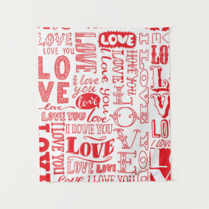 von Hand gezeichnet nahtloser Hintergrund mit Lieb Wandteppich