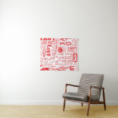 von Hand gezeichnet nahtloser Hintergrund mit Lieb Wandteppich (Beispiel (Horizontal))