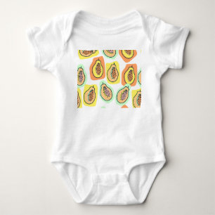Von Hand Gezeichnet Papaya: Kreatives Vintages Mus Baby Strampler