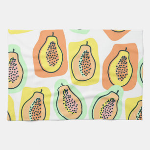 Von Hand Gezeichnet Papaya: Kreatives Vintages Mus Geschirrtuch