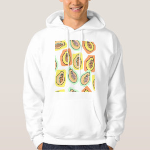 Von Hand Gezeichnet Papaya: Kreatives Vintages Mus Hoodie
