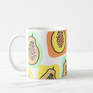 Von Hand Gezeichnet Papaya: Kreatives Vintages Mus Kaffeetasse