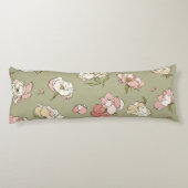 Von Hand Gezeichnet Peony Pattern Seitenschläferkissen (Rückseite)