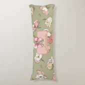 Von Hand Gezeichnet Peony Pattern Seitenschläferkissen (Vorderseite Vertikal)