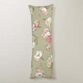 Von Hand Gezeichnet Peony Pattern Seitenschläferkissen (Rückseite (Vertikal))