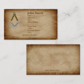Von Hand Gezeichnet Quadrat- und Kompass-Pergament Visitenkarte (Vorne/Hinten)