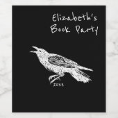 von Hand Gezeichnet, Raven Weinetikett (Einzelnes Label)