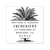 Von Hand gezeichnet Rücksendeadresse Palmen Tree S Permastempel (Design)