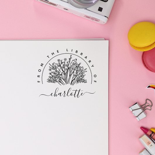 Von Hand gezeichnet rustikale Blume aus dem Biblio Gummistempel