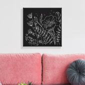 Von Hand gezeichnet Schwarz-Weiß-Dunkelwiese Leinwanddruck (Insitu (Wohnzimmer))