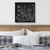 Von Hand gezeichnet Schwarz-Weiß-Dunkelwiese Leinwanddruck (Insitu (Schlafzimmer))