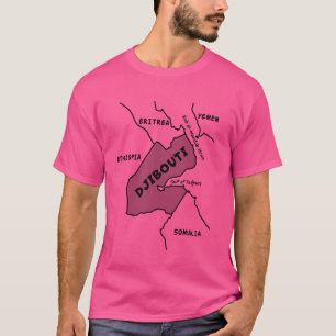 Von Hand gezeichnet Schwarzzeilenkarte von Dschibu T-Shirt