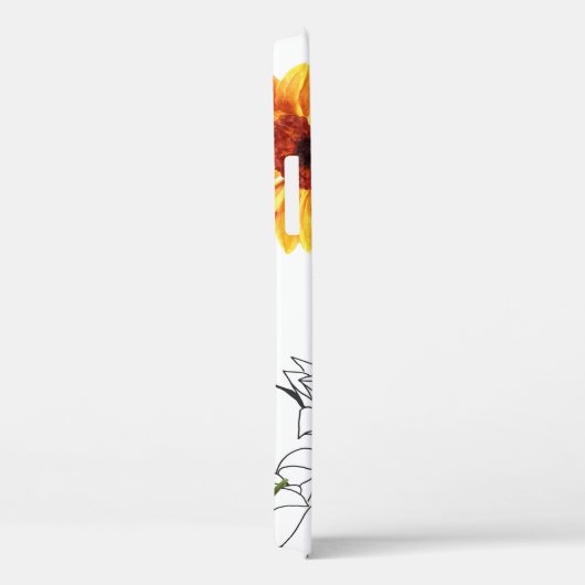 Von Hand gezeichnet Sonnenblumen: lebendiges gelbe Case-Mate iPhone Hülle (Rückseite / Rechts)