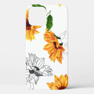 Von Hand gezeichnet Sonnenblumen: lebendiges gelbe Case-Mate iPhone Hülle