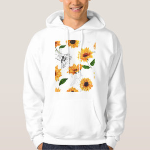 Von Hand gezeichnet Sonnenblumen: lebendiges gelbe Hoodie