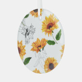 Von Hand gezeichnet Sonnenblumen: lebendiges gelbe Ornament Aus Glas (Vorderseite links)