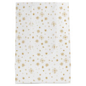 Von Hand gezeichnet Sterne und Schneeflocken Mittlere Geschenktüte (Rückseite)