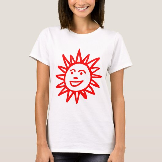 Von Hand gezeichnet Sun Motif - Rot T-Shirt (Vorderseite)