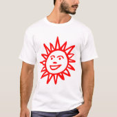 Von Hand gezeichnet Sun Motif - Rot T-Shirt (Vorderseite)