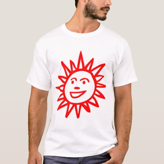 Von Hand gezeichnet Sun Motif - Rot T-Shirt (Vorderseite)